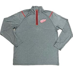 Detroit Red Wings Gray Long Sleeve Quarter-Zip Pullover